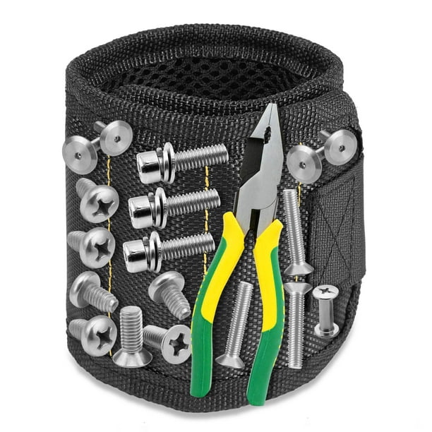 Magnetic Wristband Tool Pick Bag Wrist Pocket Magnet Nails Holder Screw Acc Y5R1 